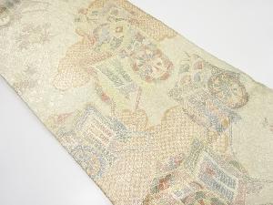 佐賀錦　雲に御所車模様織り出し　袋帯